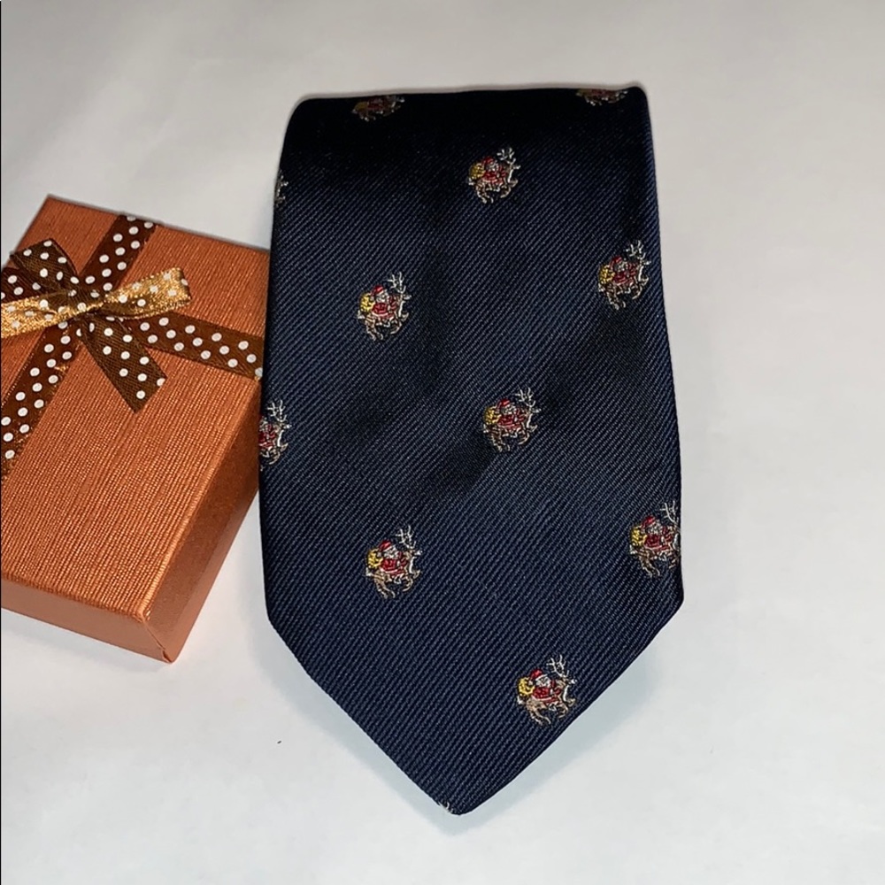 Vintage Brooks Brother’s Makers Christmas Tie Navy